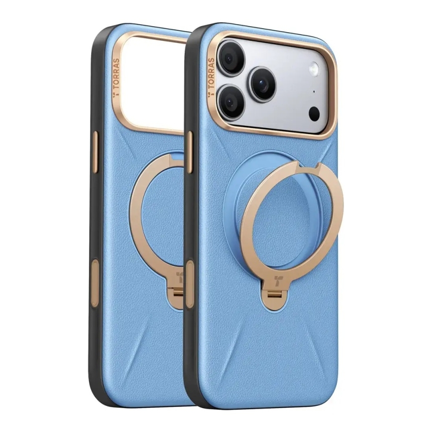 Torras Ostand Q3 VegSkin, blue - iPhone 18 Pro Max/17 Pro Max