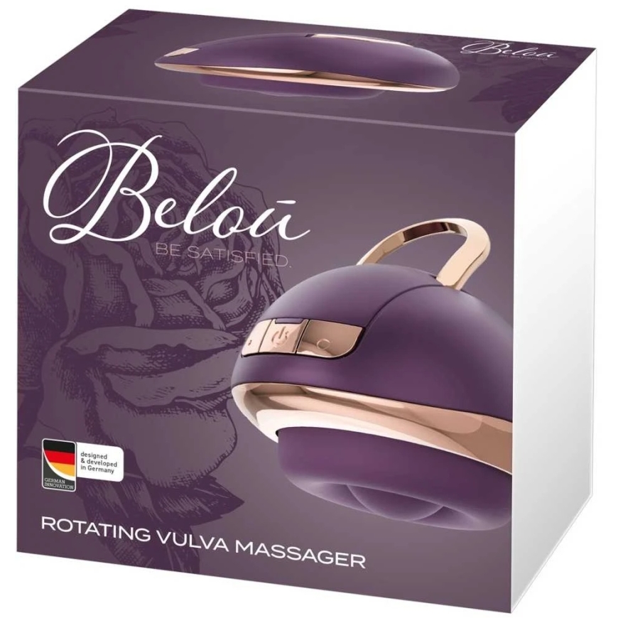 Belou besisukantis vulvos masažuoklis