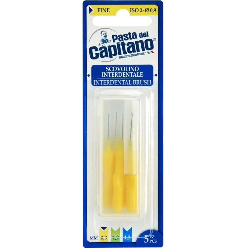 Pasta Del Capitano Tarpdančių šepetėliai Fine 0,9 mm, 5 vnt.