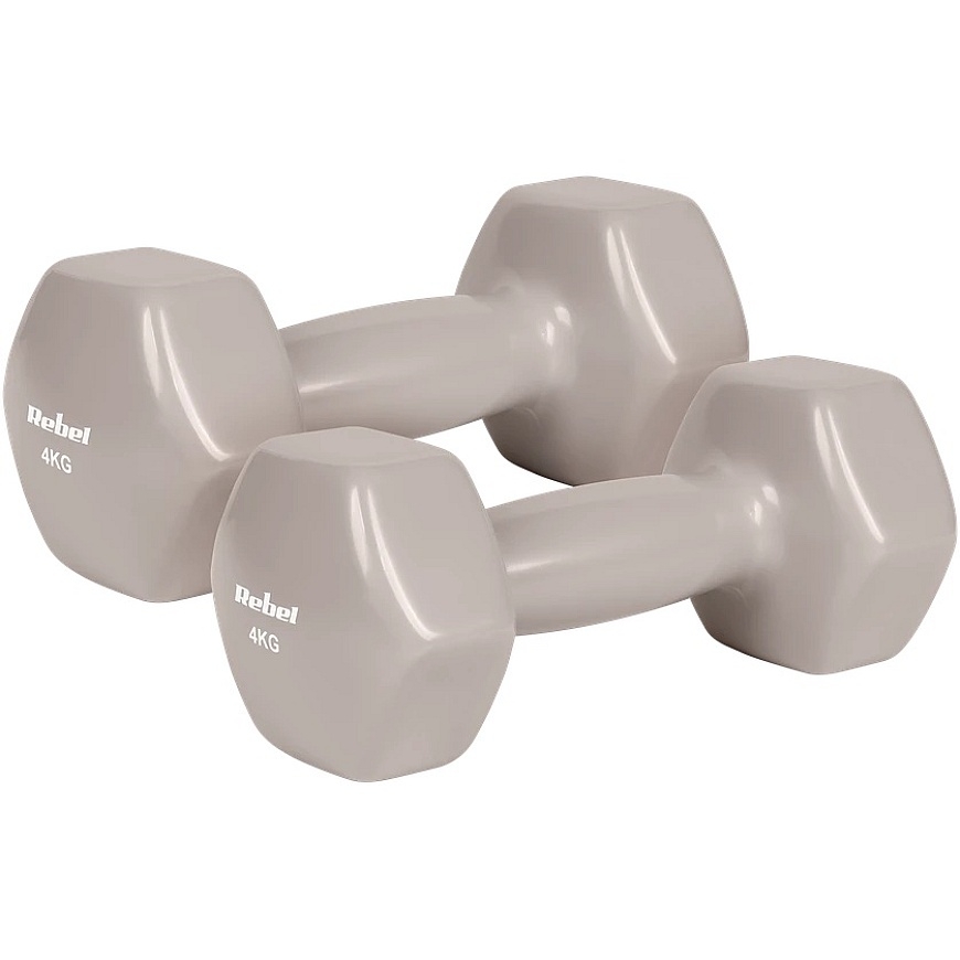 SEŠSTŪRĪGA čuguna vinila hanteles 2x4kg, REBEL ACTIVE