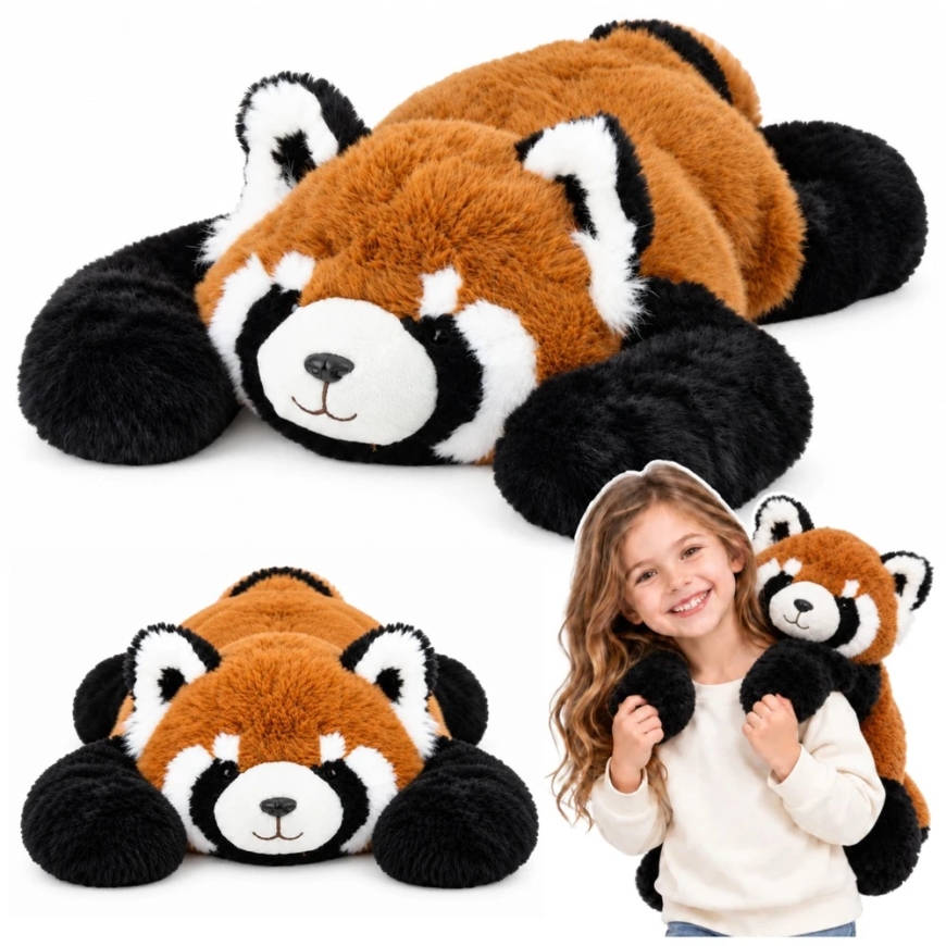 Lean Toys Pehmolelu - punainen panda, 60 × 35 × 18 cm