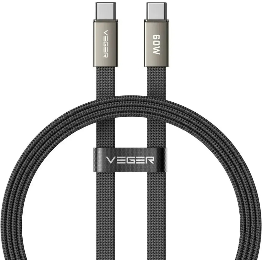 Veger CC06-MTB провод для передачи данных и зарядки | USB-C на USB-C | PD | 60W | 1.2m | чёрный