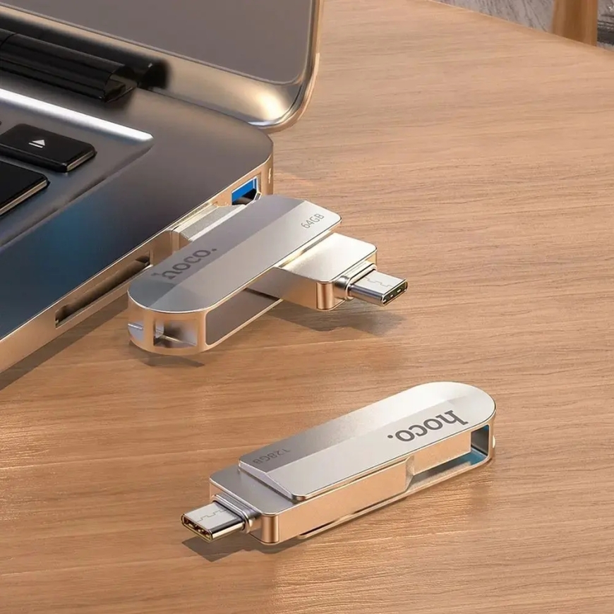 Pendrive 64GB USB 3.0 (USB A + USB C) Hoco UD10 hõbe – 5