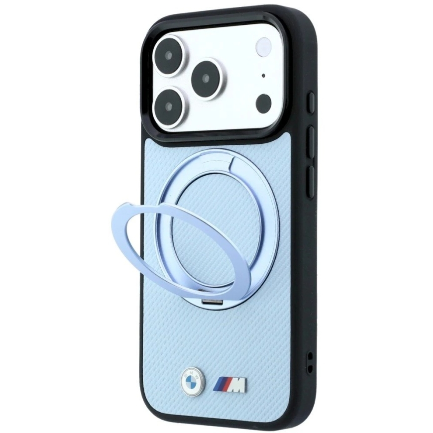BMW Kevlar Ring Stand 360 MagSafe Case for iPhone 18 Pro Max / 17 Pro Max, Blue – 3