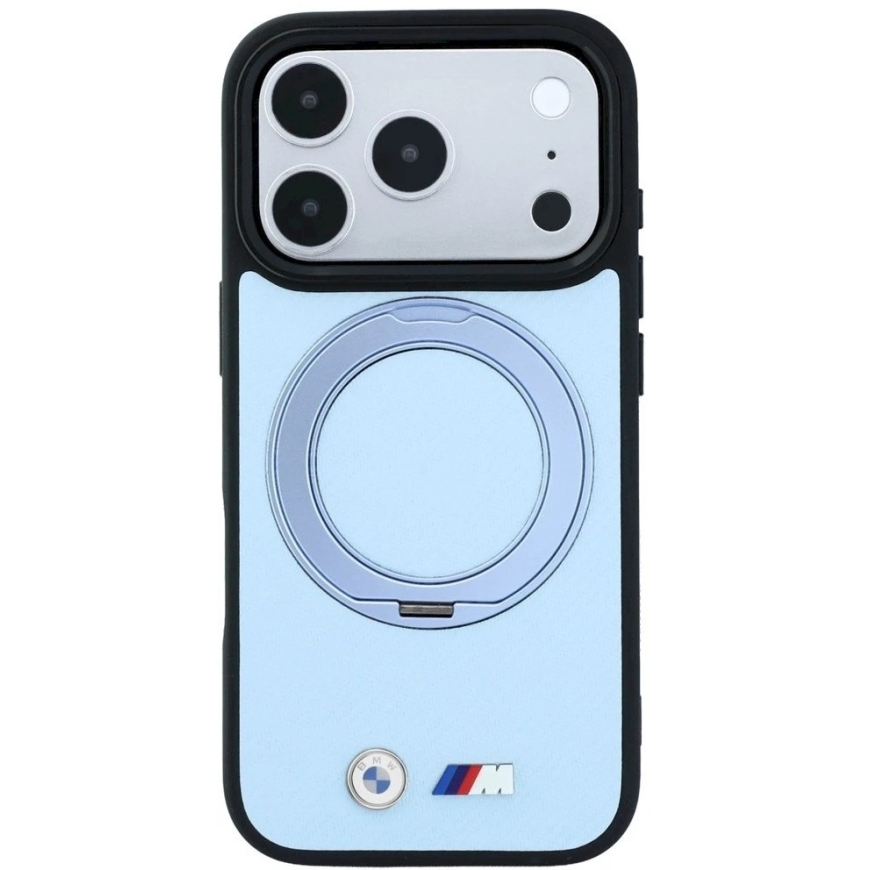 BMW Kevlar riņķveida statīvs 360 MagSafe vāciņš iPhone 18 Pro Max / 17 Pro Max, zils – 4