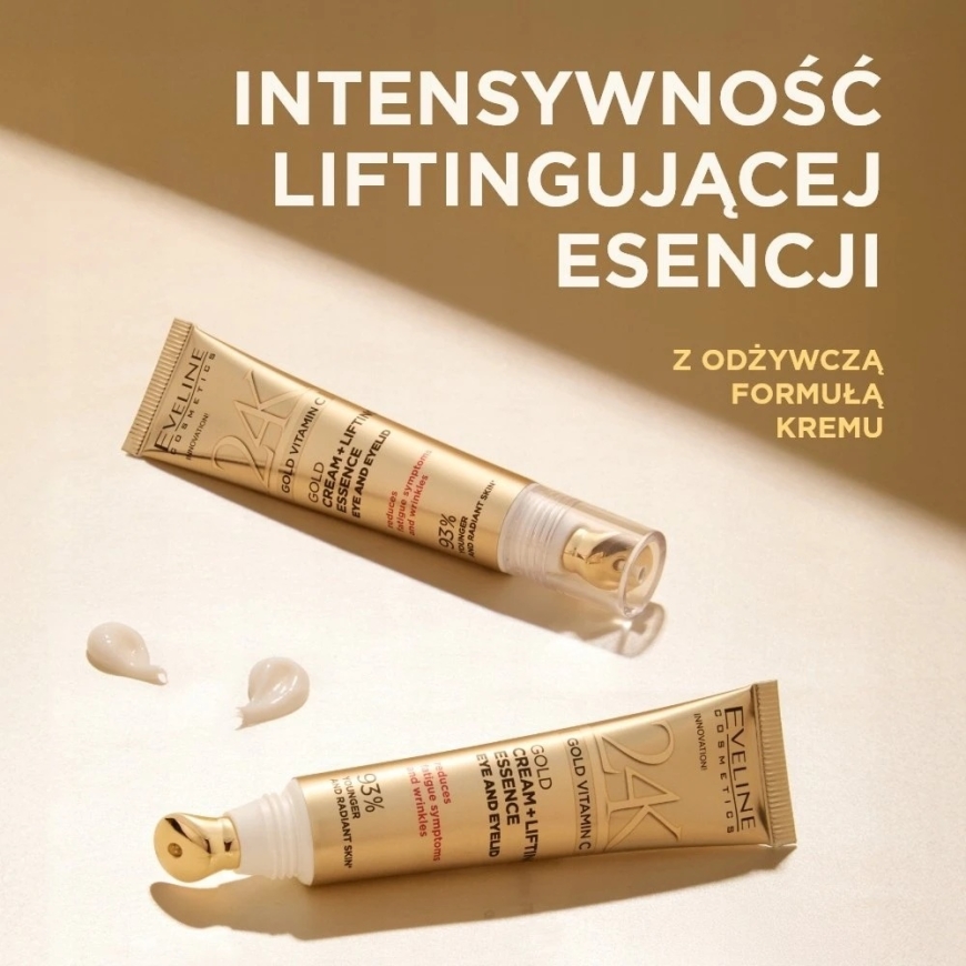 Eveline Cosmetics Eveline EVELINE 24K zelta un C vitamīna sauļošanās krēms, 15 ml – 2