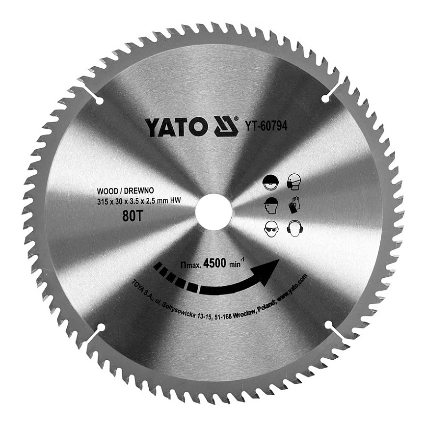 Yato Puuporanterä 315x80Tx30, puulle, vanerille, muoville, volframikarbide kärjillä – 3