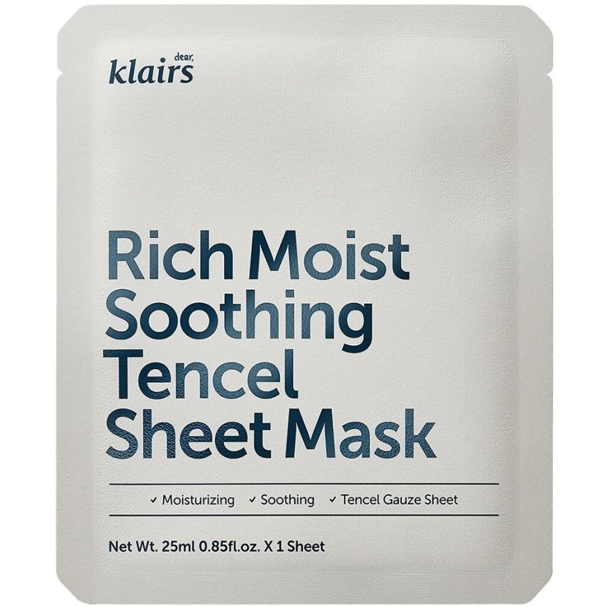 Klairs Rich Moist Shoothing Sheet Mask drėkinamoji lakštinė veido kaukė, 25 ml – 4