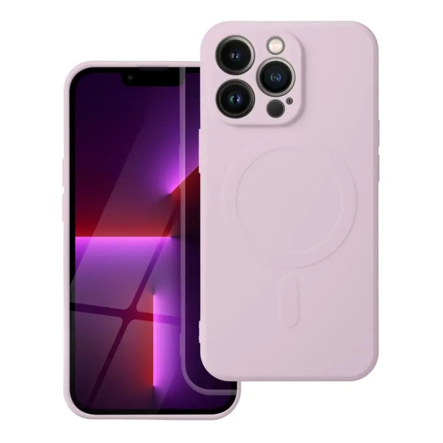 Silicone Mag Cover чехол с поддержкой MagSafe для телефона iPhone 13 Pro розовый