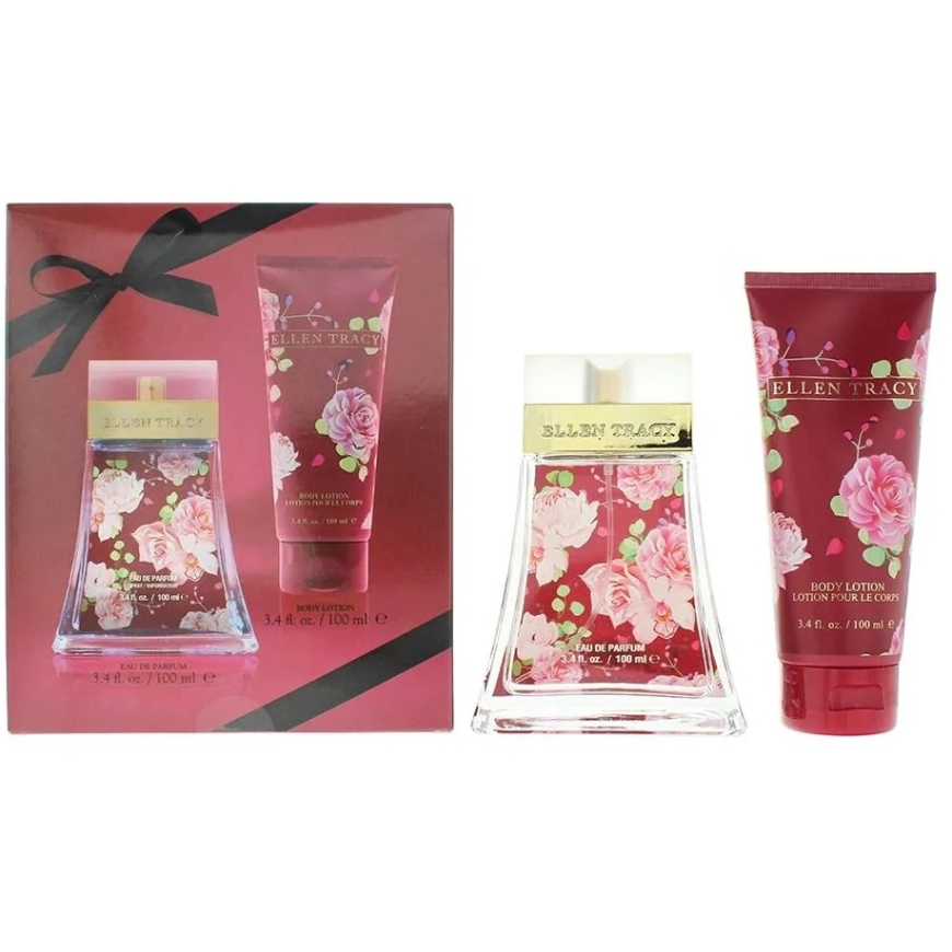 Ellen Tracy Set: Red Sensational Eau De Parfum for Women, 100 ml + Red Sensational Body Moisturizing Lotion, 100 ml