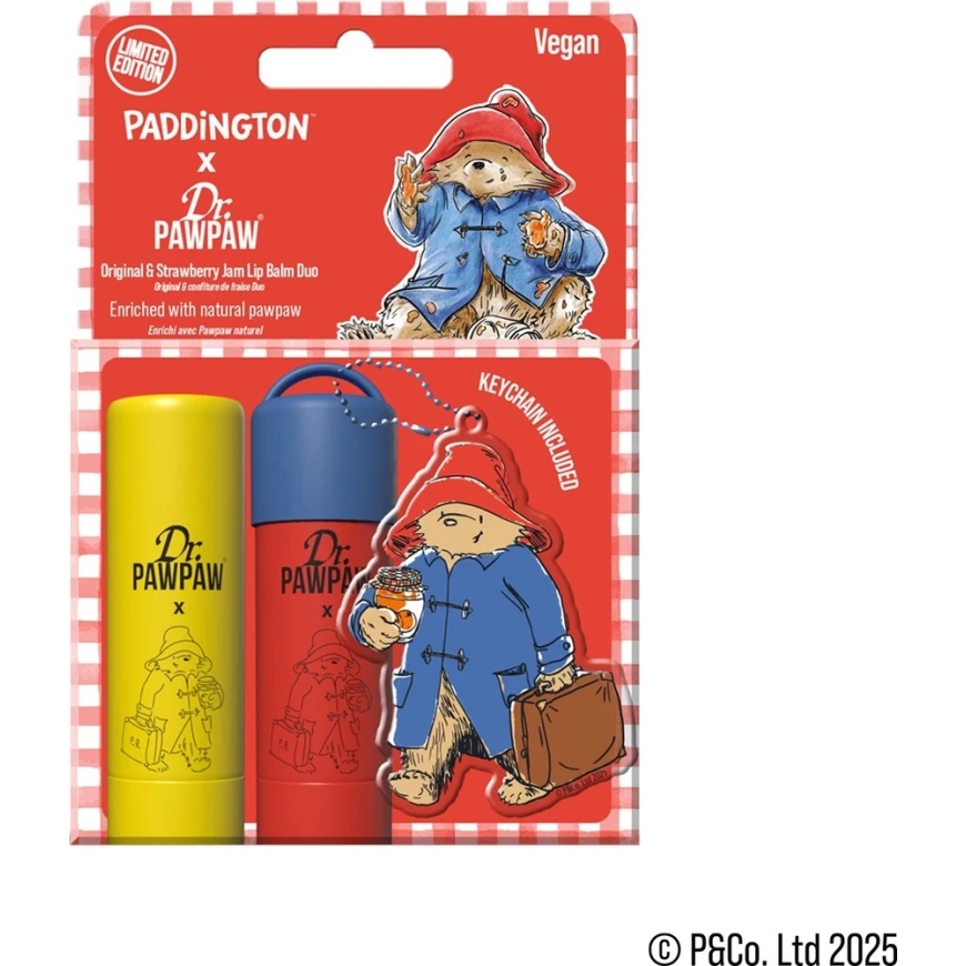Komplekt Dr. PawPaw: Paddington Bear Original Balm Vegan Huulepalsam, 4 g + Strawberry Jam Niisutav Huulepalsam, 4 g + Paddingto – 2