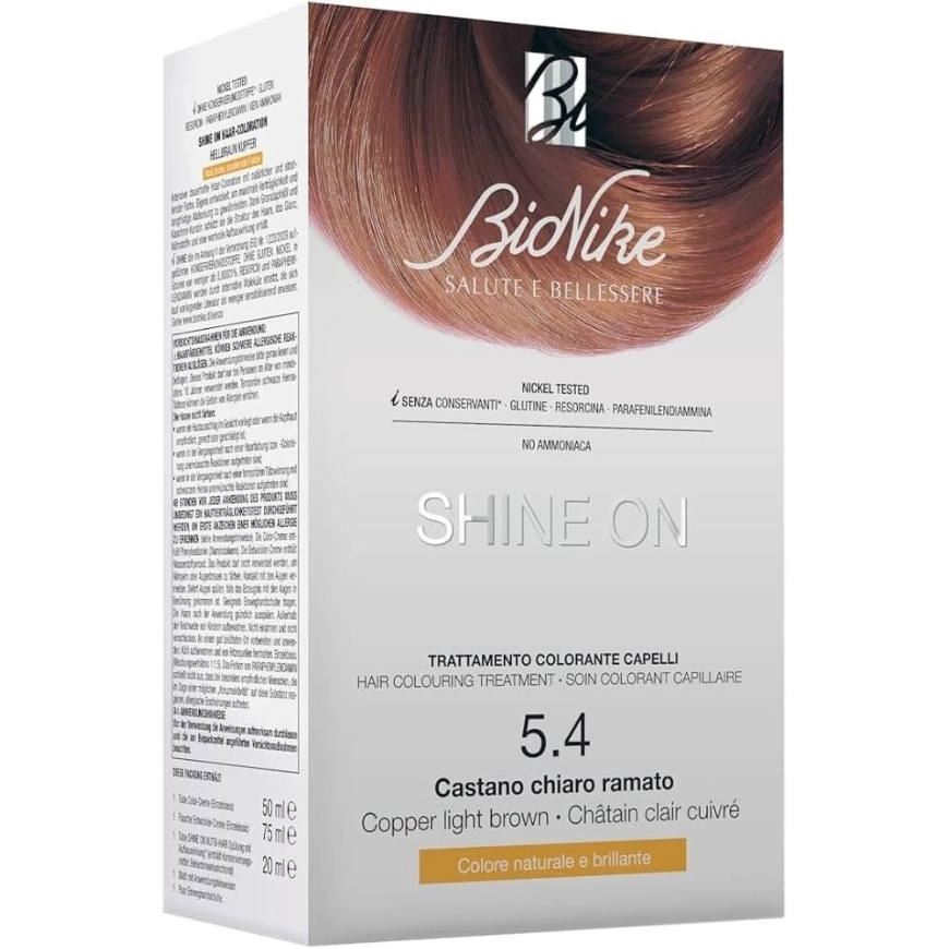 L'Oreal BioNike Shine On permanent hair dye 5.4 copper light brown, 145 ml – 3