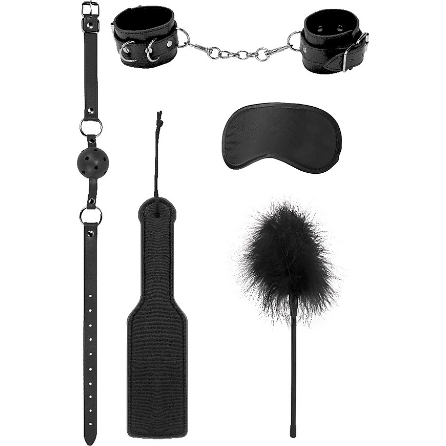 Ouch By Shots Ouch! Rinkinys BDSM Introductory Bondage Kit 4 - Juodas