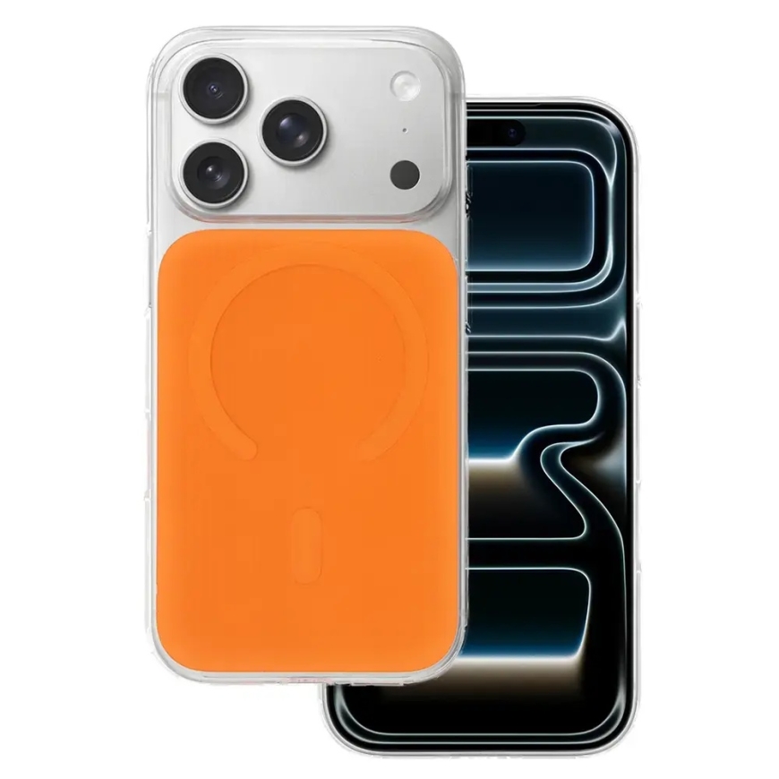 Glossy чехол с поддержкой MagSafe для телефона iPhone 17 Pro Max оранжевый