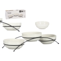 3 valge portselanist kausi komplekt alusega, 350 ml, 86490, Vess 3 valge portselanist kausi komplekt alusega, 350 ml, 86490, Vess