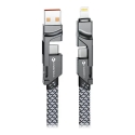 Forcell F-Energy C241 4-in-1 data transfer and charging cable | USB-C to USB-A, USB-C, Lightning | QC, PD | 60W | 1m | silver Forcell F-Energy C241 4-in-1 data transfer and charging cable | USB-C to USB-A, USB-C, Lightning | QC, PD | 60W | 1m | silver