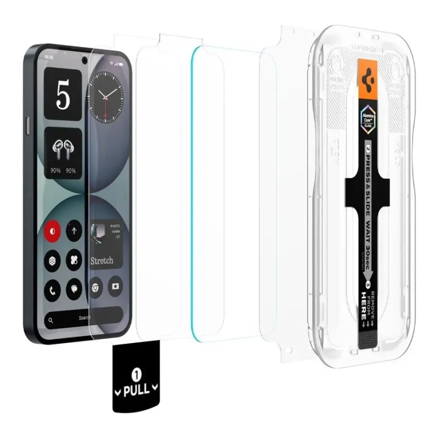 Grūdintas stiklas Spigen Glas.tr EZ Fit Pro AC HD 2-pack Nothing Phone 4A skaidrus – 2