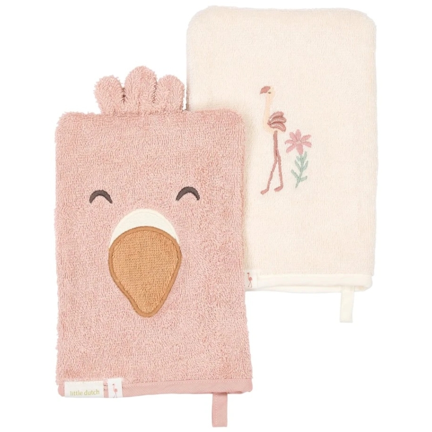 Little Dutch Washcloths Set Flamingo ´Blooming Safari`