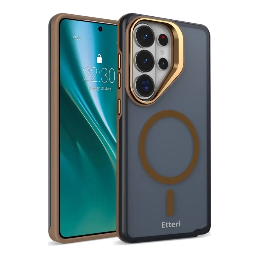 Etteri Morning Fog phone case with MagSafe support for Samsung Galaxy S26 Ultra (S948) brown