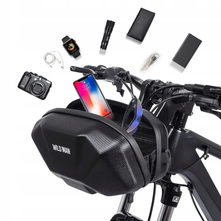 WILDMAN traveling bag for bike handlebars with zipper 3,5L X9 black – 3