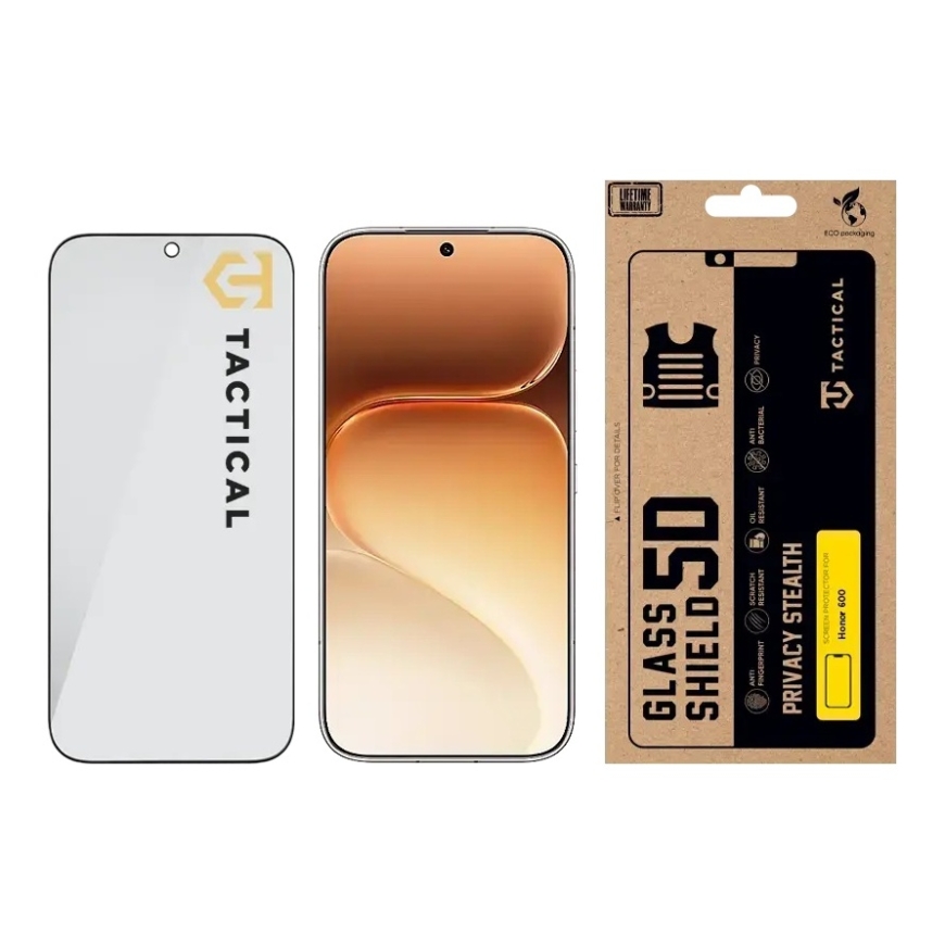 Tactical Glass Shield Privacy Stealth 5D karastatud kaitseklaas telefonile Honor 600 (privaatsusefekt) – 2