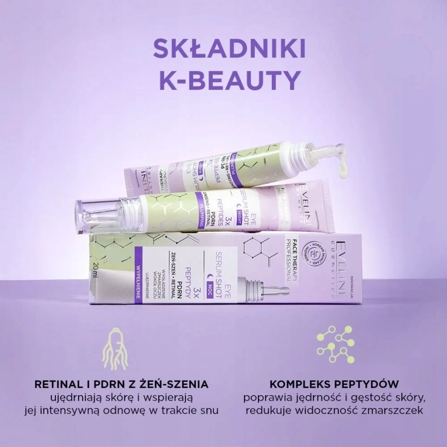 „Eveline Cosmetics“ silmäseerumi - täyttävä ja uudistava tuote silmänympärysiholle, 20 ml. – 3