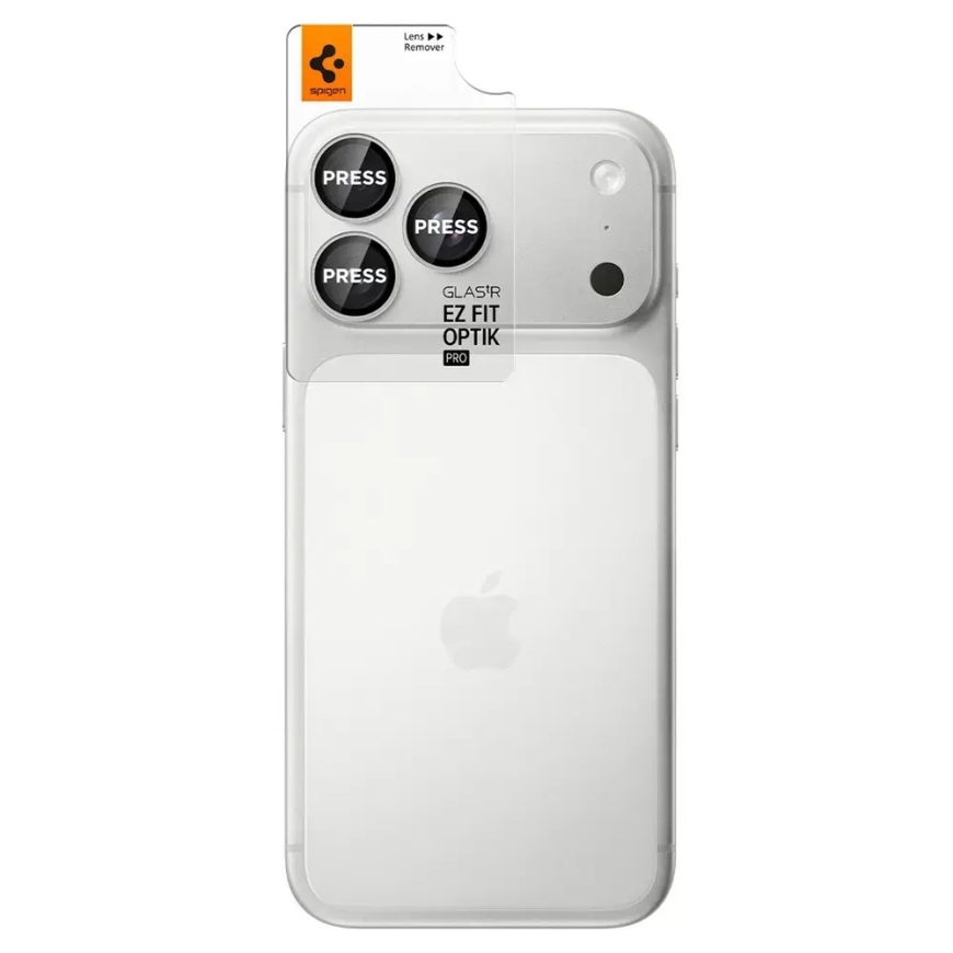 Spigen Glas.tR EZ Fit Optik Pro kameros apsauginis stiklas telefonui iPhone 18 Pro | iPhone 18 Pro Max sidabrinis su montavimo r – 3