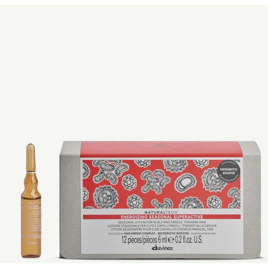Davines NaturalTech Energizing Сезонная Ультра-Активная Сыворотка для Волос, 12 шт., 6 мл – 2