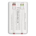 Charmast W1202 Power Bank | 10 000 mAh | 22,5W | PD | USB-C, Lightning | LED-näyttö | valkoinen Charmast W1202 Power Bank | 10 000 mAh | 22,5W | PD | USB-C, Lightning | LED-näyttö | valkoinen