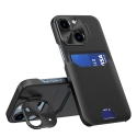 Leather Stand grāmatveida maciņš ar statīvu telefonam iPhone 14 Plus melns Leather Stand grāmatveida maciņš ar statīvu telefonam iPhone 14 Plus melns