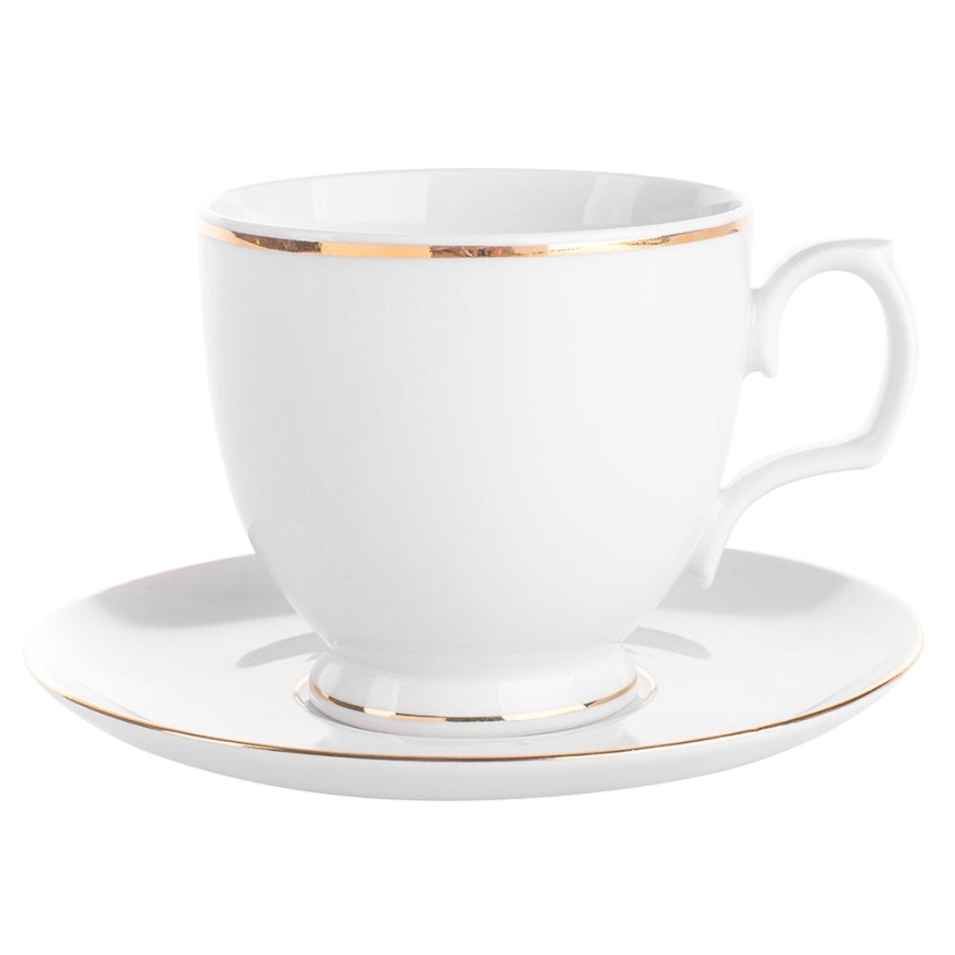 MariaPaula Klasyka dec. Gold line Cappuccino cup 350ml/saucer 17cm