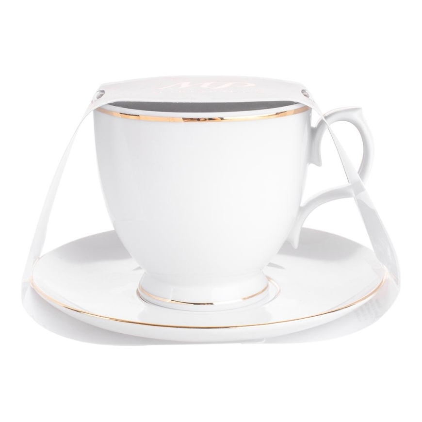 MariaPaula Klasyka dec. Gold line cappuccino tass 350ml/soucer 17cm – 2