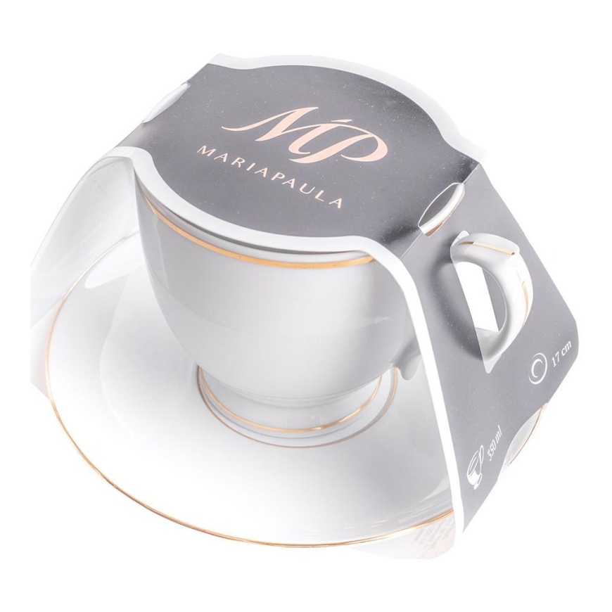 MariaPaula Klasyka dec. Gold line cappuccinokuppi 350ml/lautanen 17cm – 3