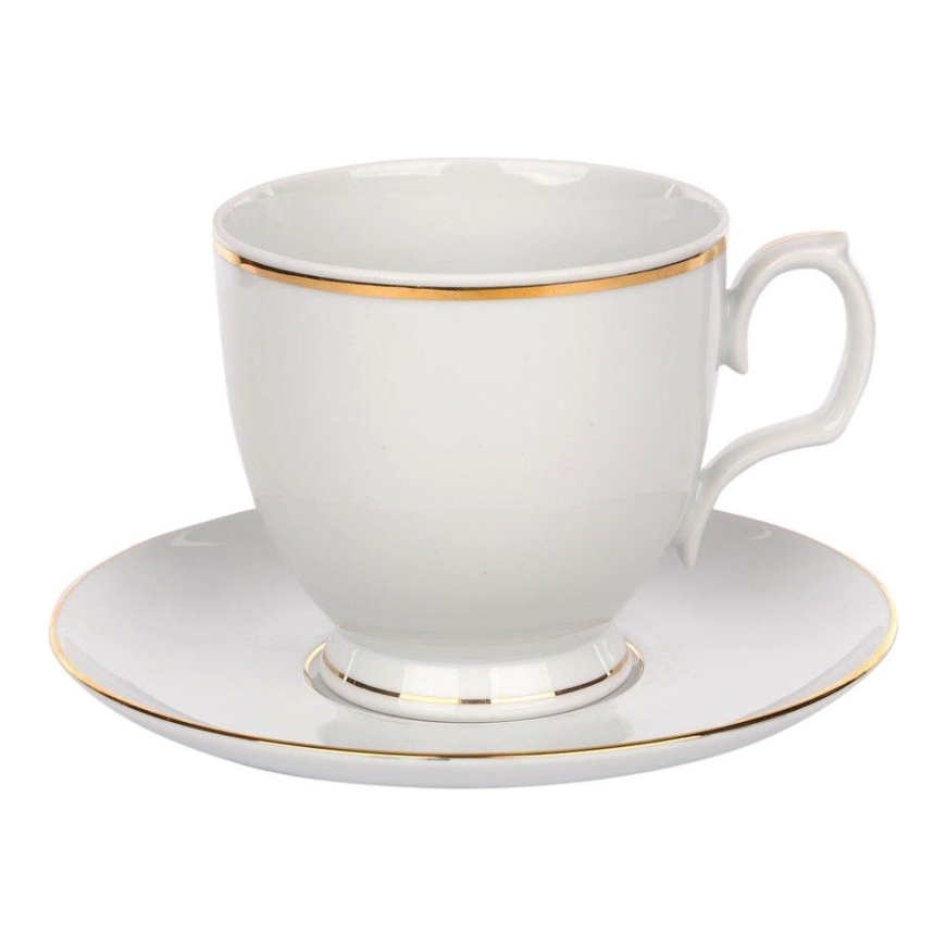 MariaPaula Klasyka dec. Gold line cappuccino tass 350ml/soucer 17cm – 5