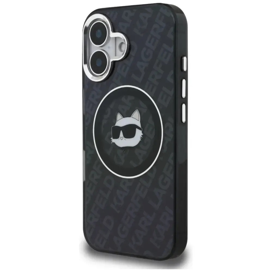 Karl Lagerfeld IML Choupette Head Logo telefono dėklas su MagSafe palaikymu iPhone 16 juodas (katė) – 2