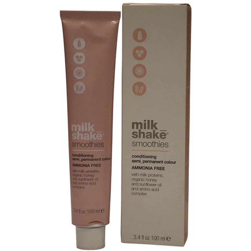 Milk Shake Smoothies pusiau noturīgas matu krāsas 8.71 gaiši blondi Ash sarkans, 100 ml