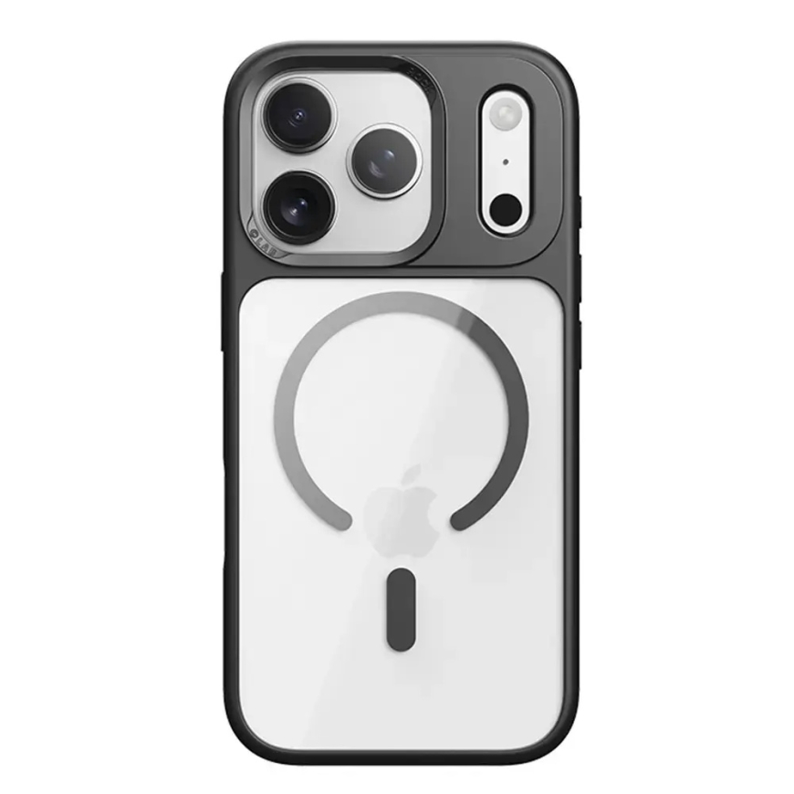 Rock Guard Lens Protection Series phone case for iPhone 17 Pro Max transparent black