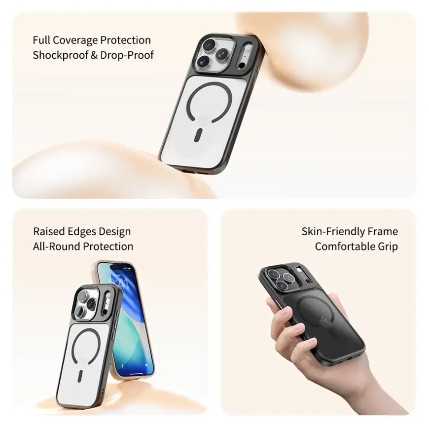 Rock Guard Lens Protection Series чехол для телефона iPhone 17 Pro Max прозрачный чёрный – 2