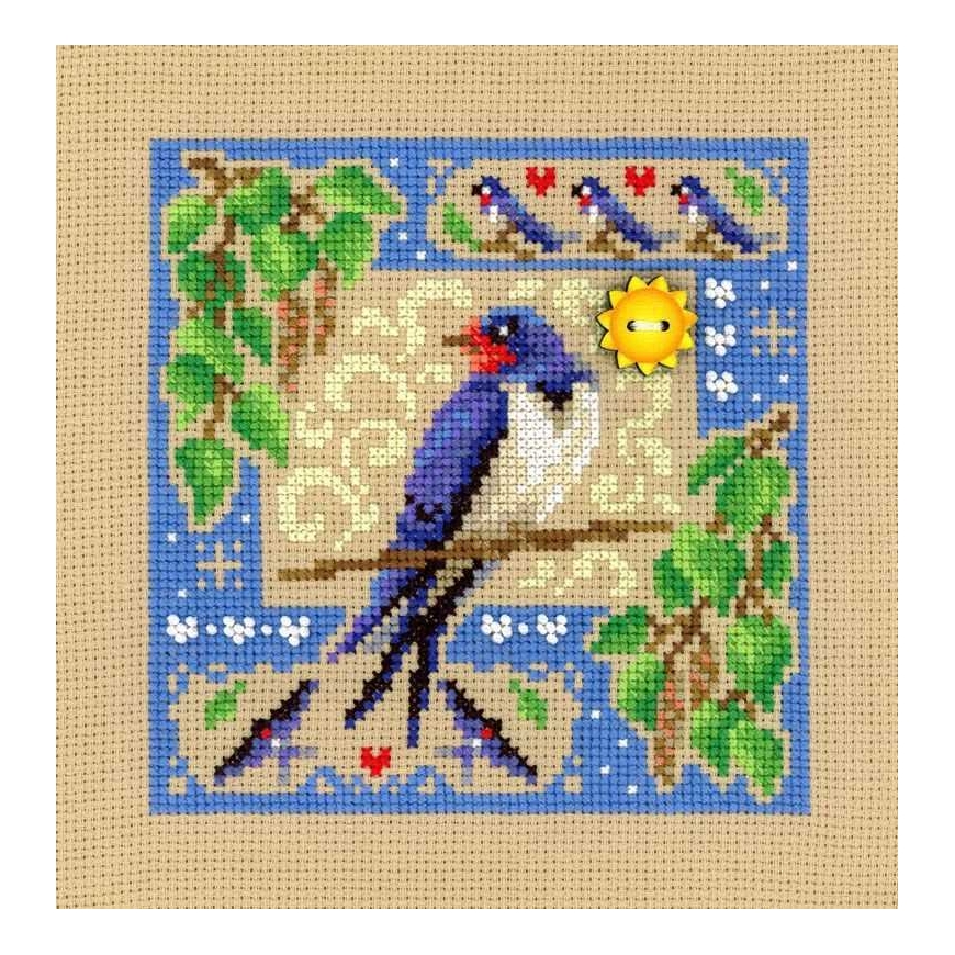 Beldizart Krustdūriena komplekts "Miniatūras komplekts. Vasaras kompozīcija" 13x13 cm SNV-972