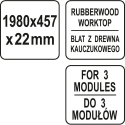 Toya Sa Poland Medinis stalviršis | trims pagrindinėms spintelėms | 1980 X 457 X 25 mm (YT-08939) Toya Sa Poland Medinis stalviršis | trims pagrindinėms spintelėms | 1980 X 457 X 25 mm (YT-08939)