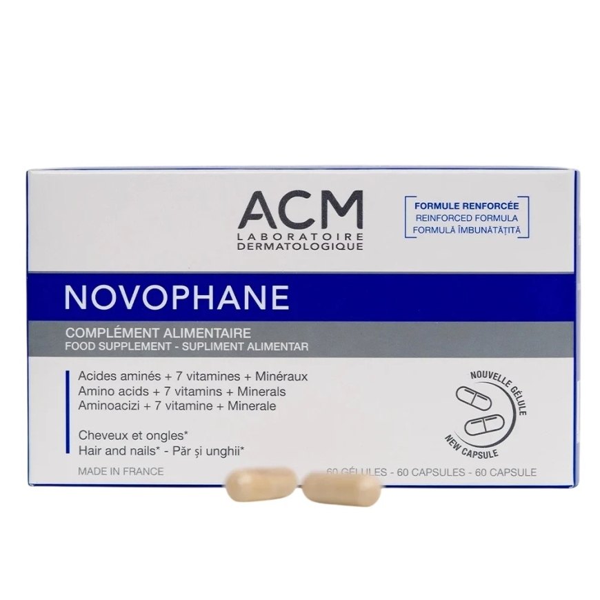 Laboratoire ACM, Novophane, Vahvistaa hiuksia ja kynsiä, Kapselit, 60 kpl