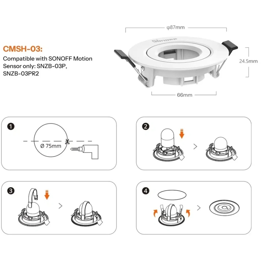 Sisseveetav paigaldusadapter lagi jaoks Sonoff CMSH03 – 3