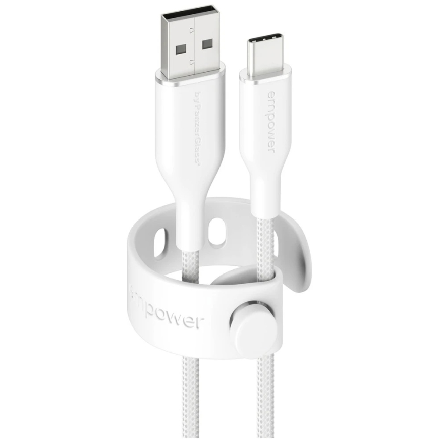 Кабель Panzer Glass empower by PanzerGlass Racing 60W USB-A на USB-C 1.2m серебристый и белый – 2