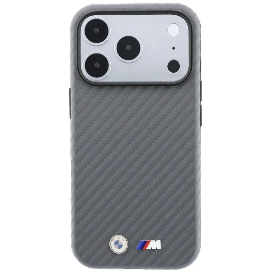BMW M Carbon Metal Logo MagSafe -kuori iPhone 18 Pro Max harmaa – 3