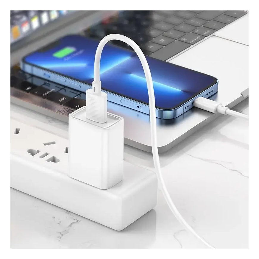 HOCO X88 datu pārraides un uzlādes vads | USB-A uz Lightning | 12W | 1m | balts – 3