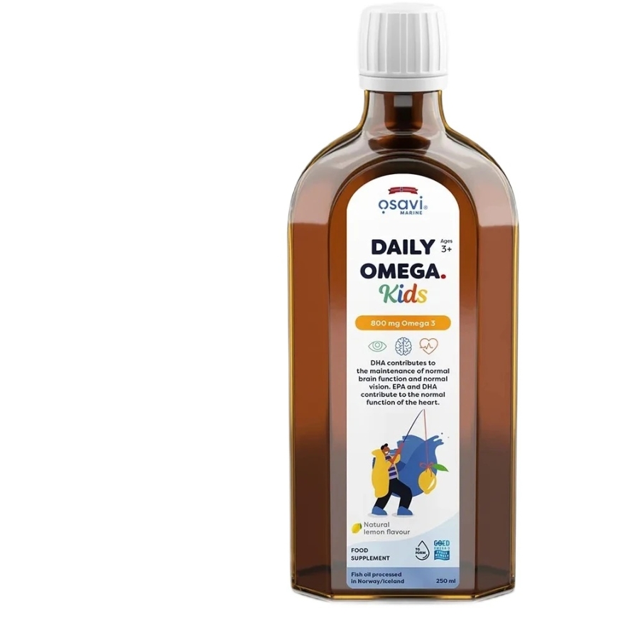 Osavi Daily Omega Kids 800 mg omega-3 food supplement liquid lemon 250 ml