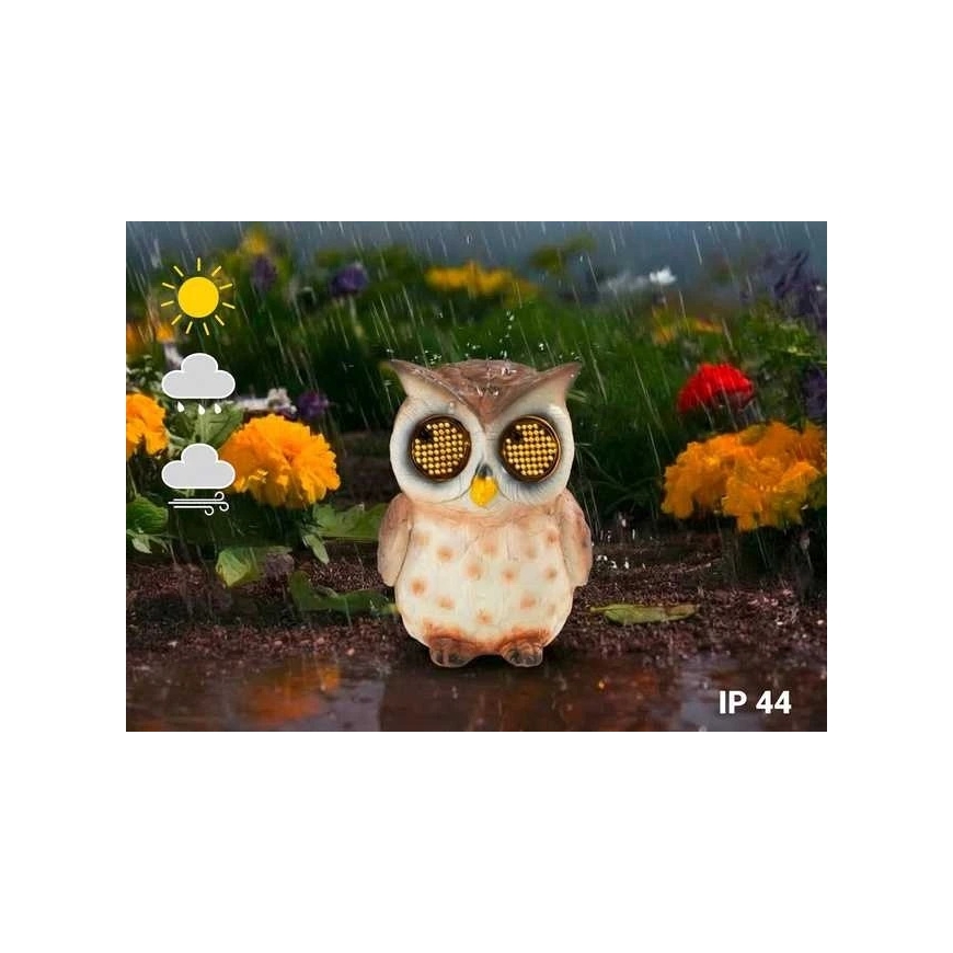 Maximex Päikeseenergiaga aiafiguur, öökull vilkuvate LED-silmadega, 13 cm – 4