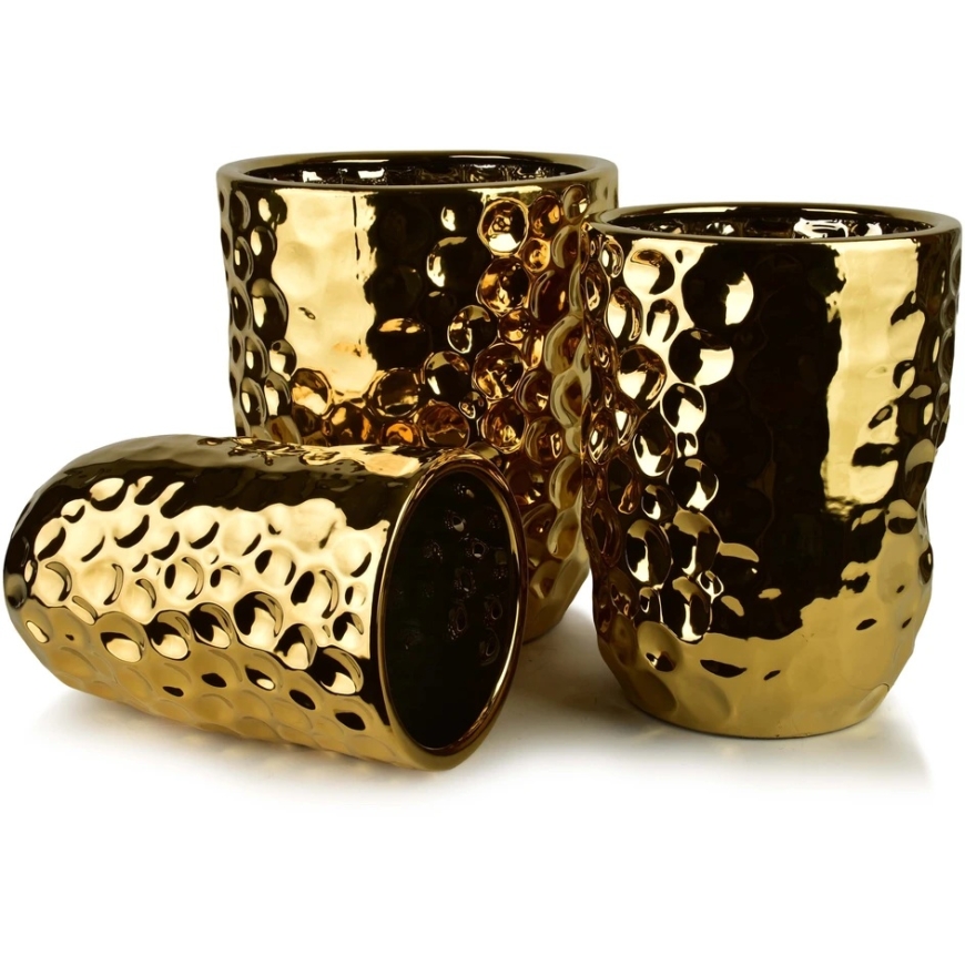 Mondex Since 1986 NEVA GOLD 3 keraamista tyynynpäällisiä koko 39x39x46cm 31.5x31.5x42.5cm 25.5x25.5x39cm – 3