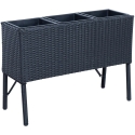Home4You Kukka-astia WICKER 78x33xH54cm, musta