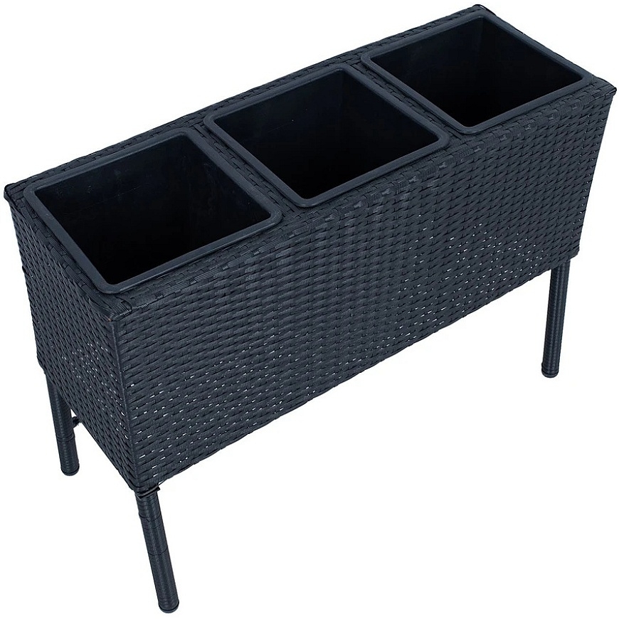 Home4You Flower Box WICKER 78x33xH54cm, black – 4
